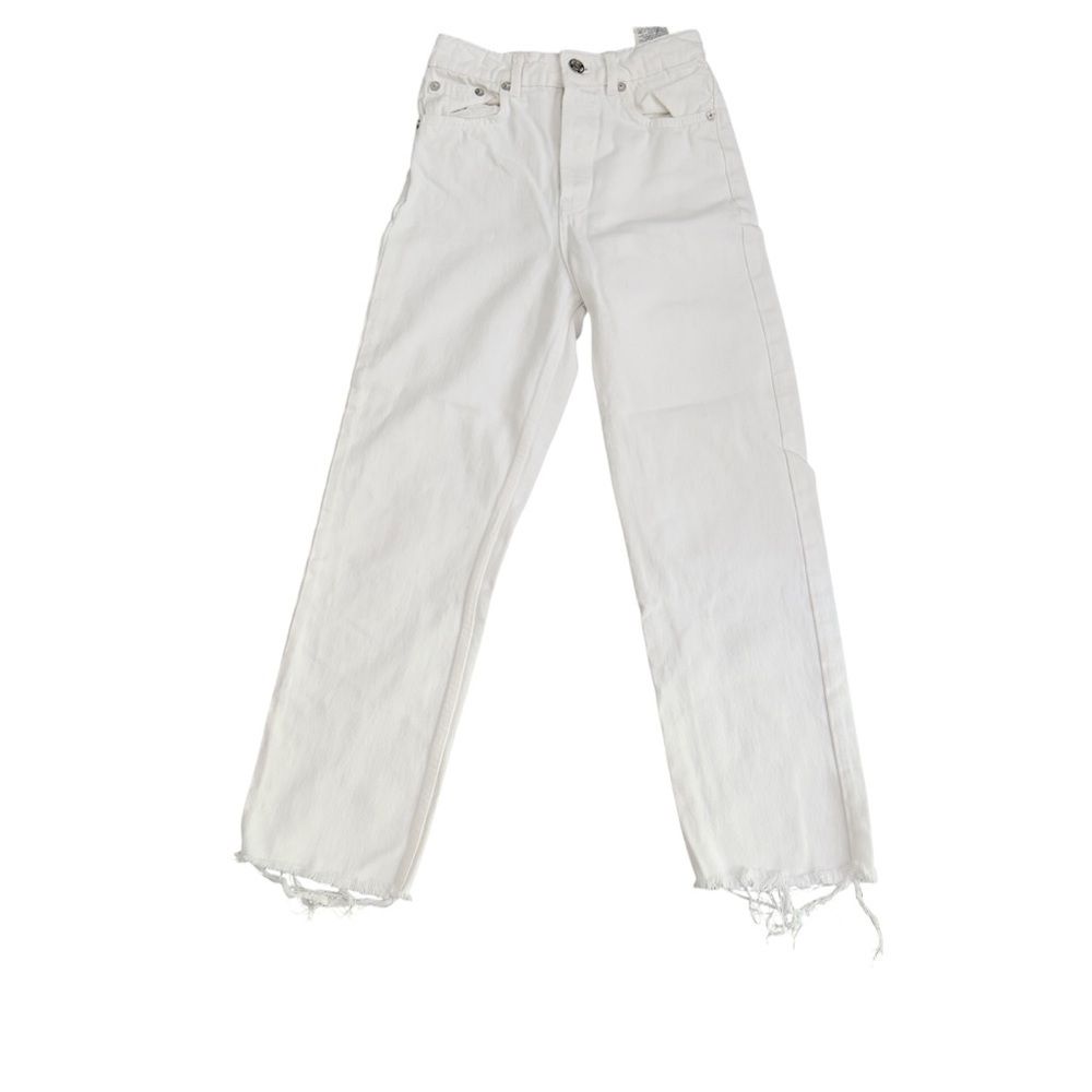 Zara White High Rise Straight Leg Jeans Size 2 - Picture 1 of 6